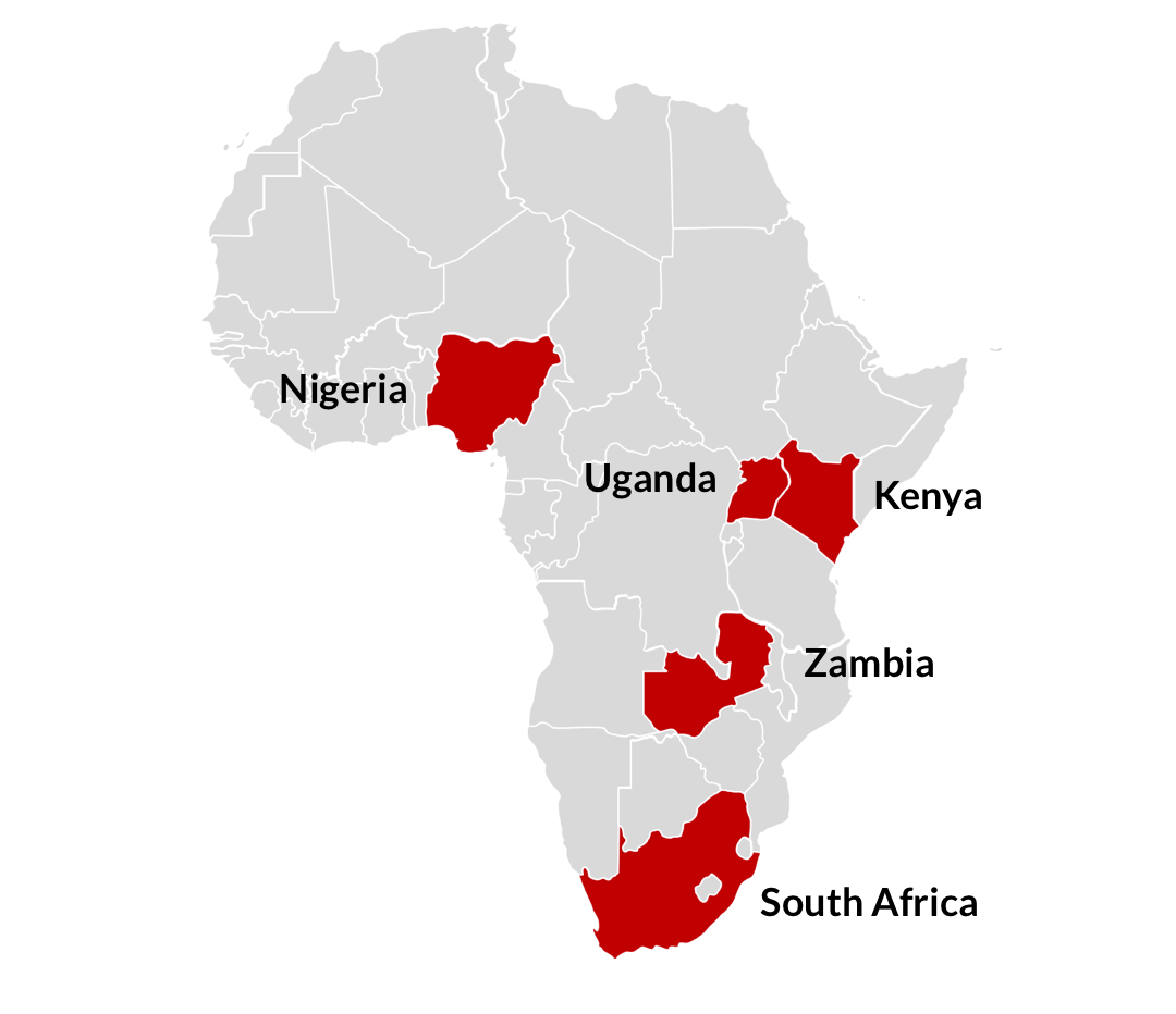 Map of PxROAR Africa members