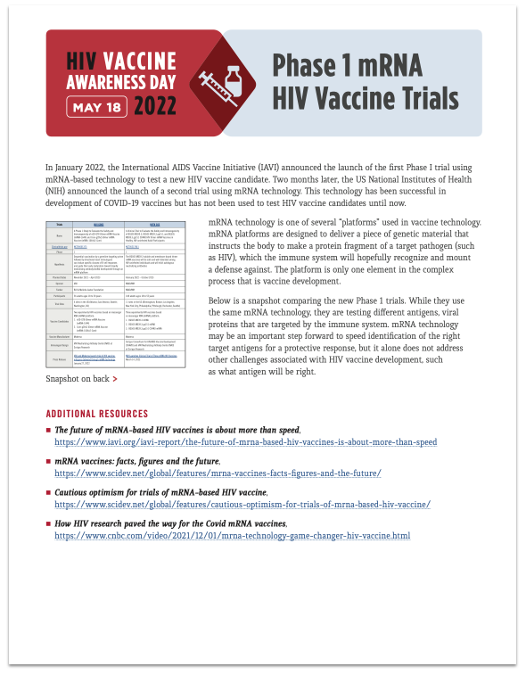 Phase 1 mRNA HIV Vaccine Trials thumbnail of document