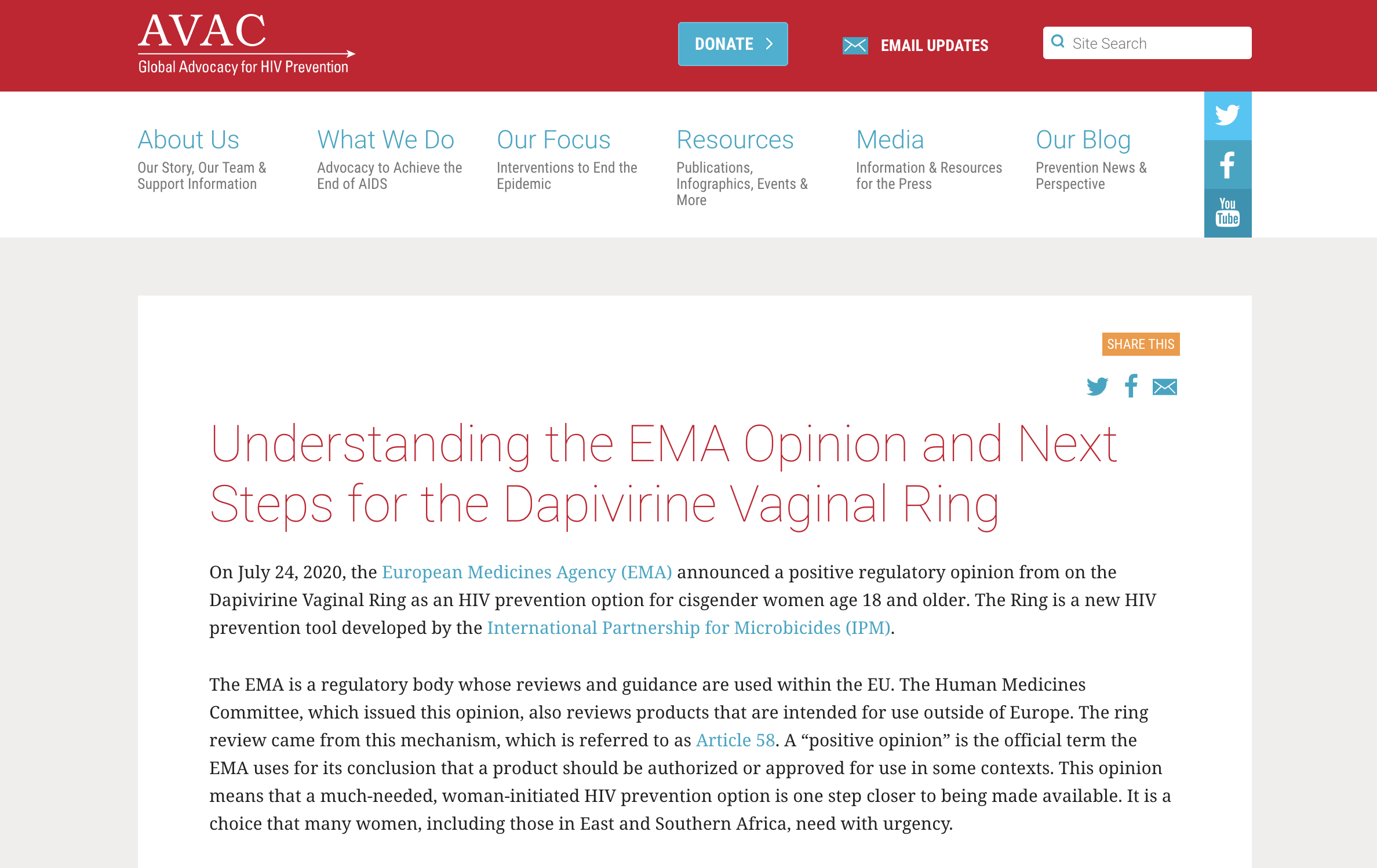 Understanding the EMA Opinion and Next Steps for the Dapivirine Vaginal ...