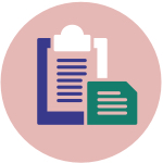 small badge icon representing case studies for visual interest